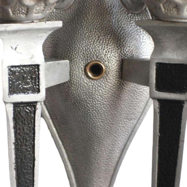 Geometric Art Deco Aluminum Lighted Wall Sconces, Set of 4 - 15