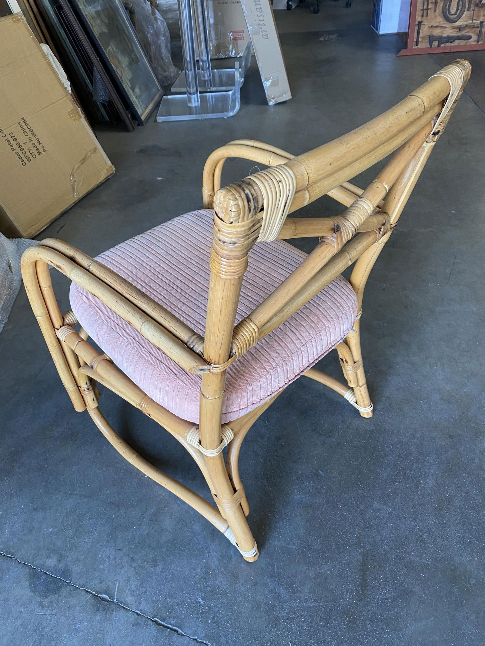 Rattan 2-Strand X-Back Lounge Chair with Streamline Speed Arms - 12