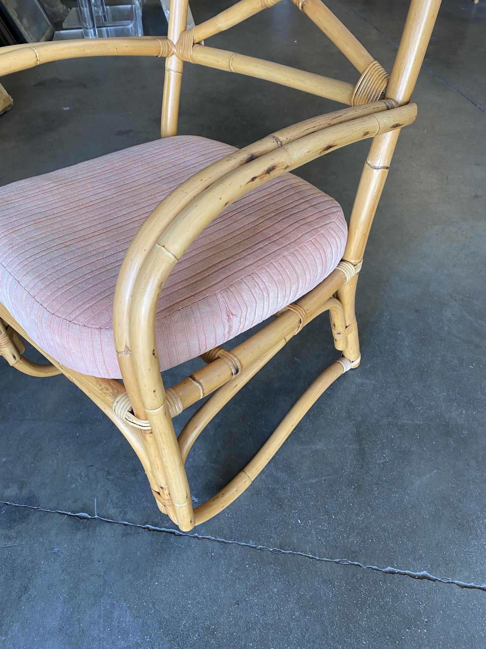 Rattan 2-Strand X-Back Lounge Chair with Streamline Speed Arms - 15