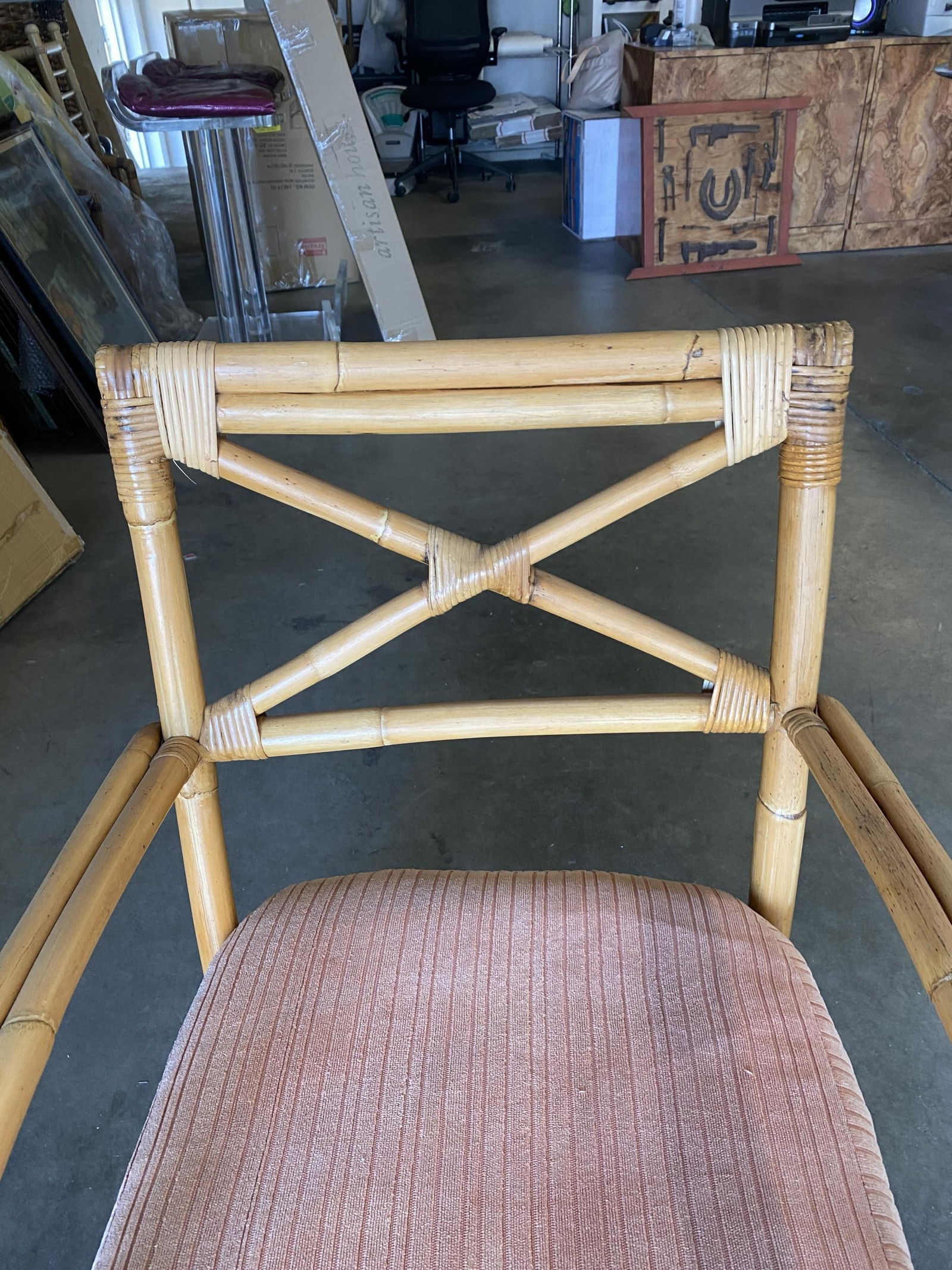 Rattan 2-Strand X-Back Lounge Chair with Streamline Speed Arms - 17