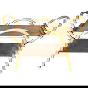 Restored Free-Form "Arches" Rattan Bar Cart W/ Mahogany Top: Title: Restored Free-Form "Arches" Rattan Bar Cart W/ Mahogany Top Description: Unique Post War bar cart features free-form "Arches" designed with top and bottom Mahogany shelves. Unique to the "Arche