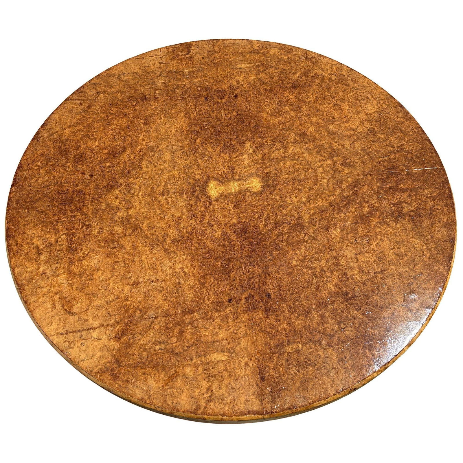 Restored Art Deco Jules Leleu Round Oak Burled Wood Table - 2