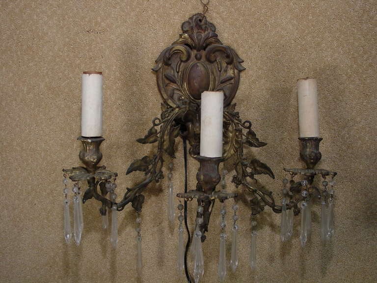 Ornate Bronze Rococo Wall Sconce - 3