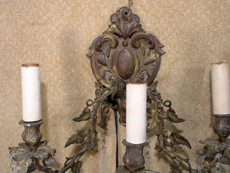 Ornate Bronze Rococo Wall Sconce - 4