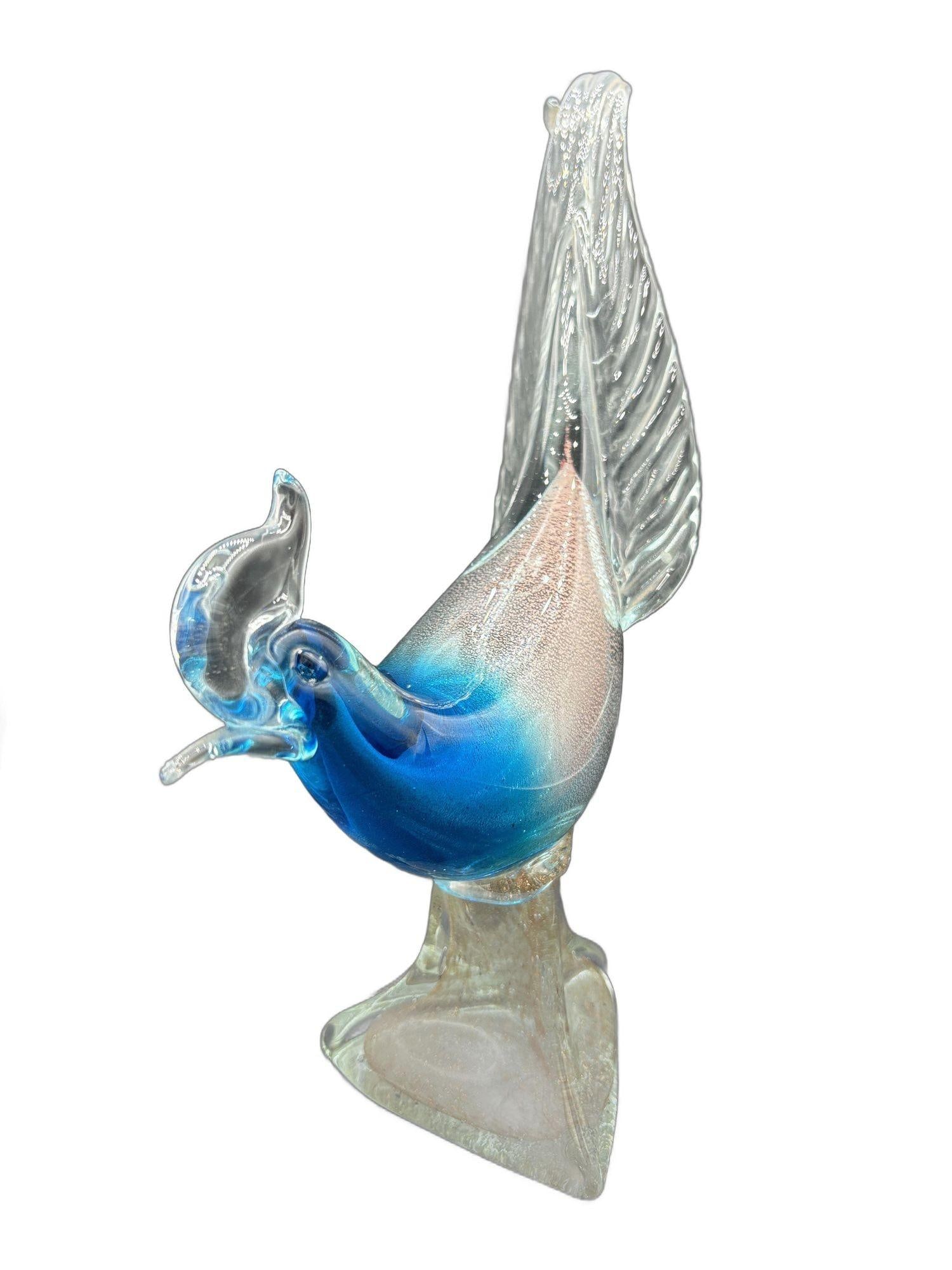 Mide-century Murano Pheasant Art Glass Sculpture attributed to Barovier & Toso - 13