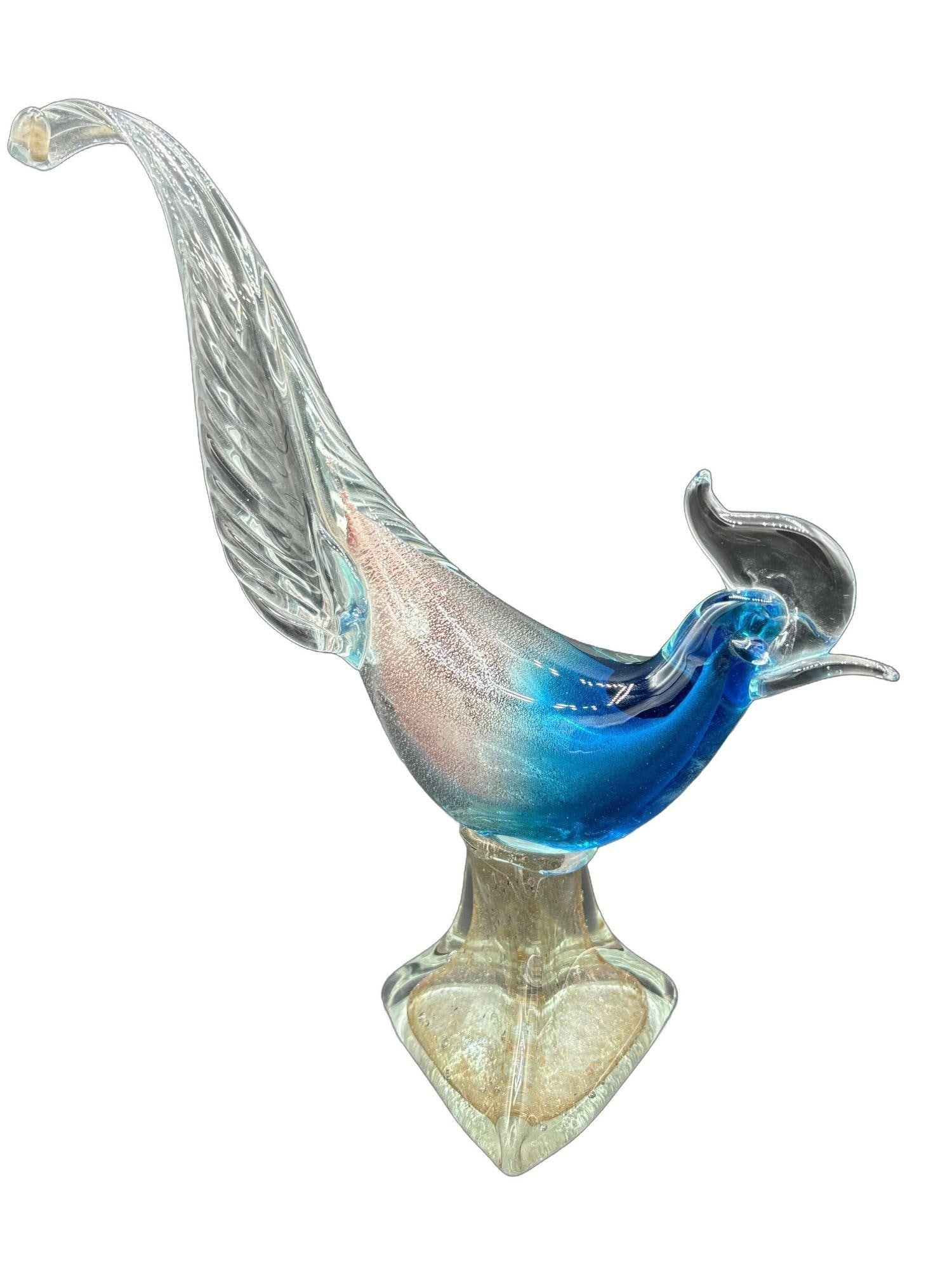 Mide-century Murano Pheasant Art Glass Sculpture attributed to Barovier & Toso - 14