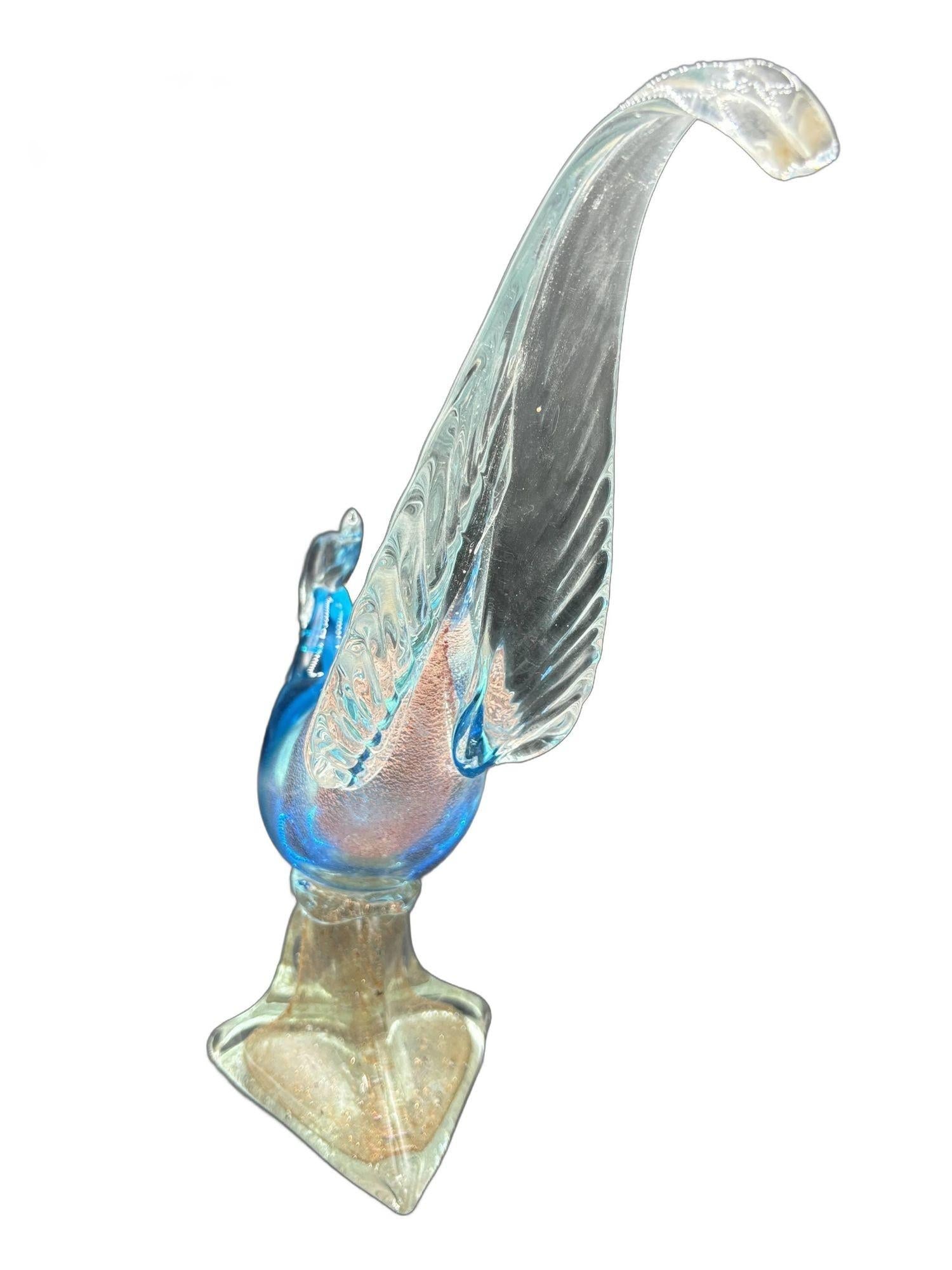 Mide-century Murano Pheasant Art Glass Sculpture attributed to Barovier & Toso - 4