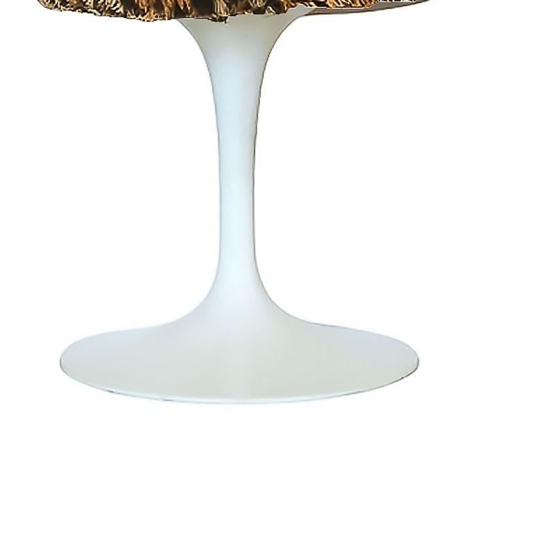 Eero Saarinen "Tulip" White Stool for Knoll W/ Leopard Print Seat - 4