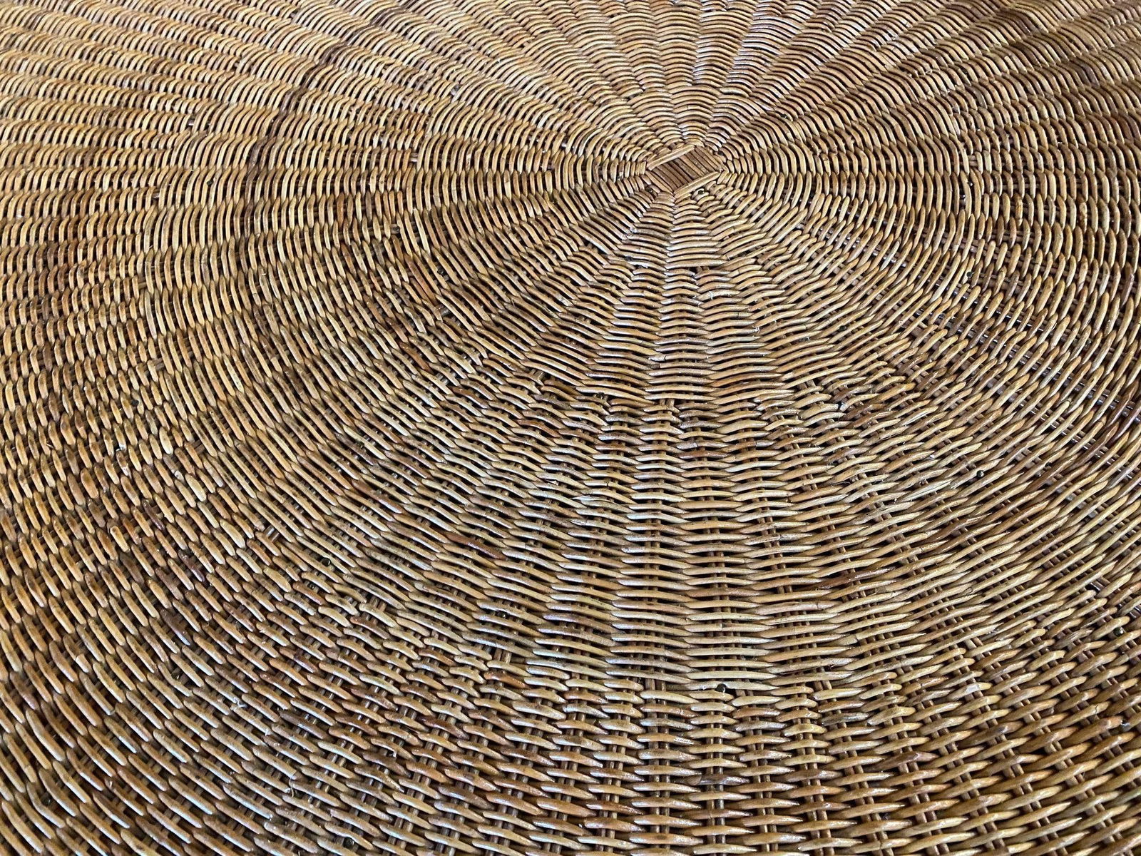 Round Wicker Top Rattan Table with Matching Stools Dining Set - 14