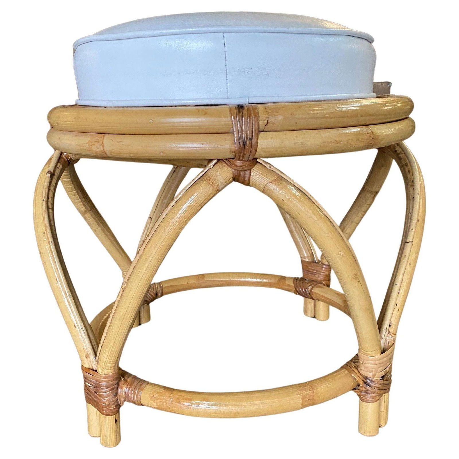 Round Wicker Top Rattan Table with Matching Stools Dining Set - 19