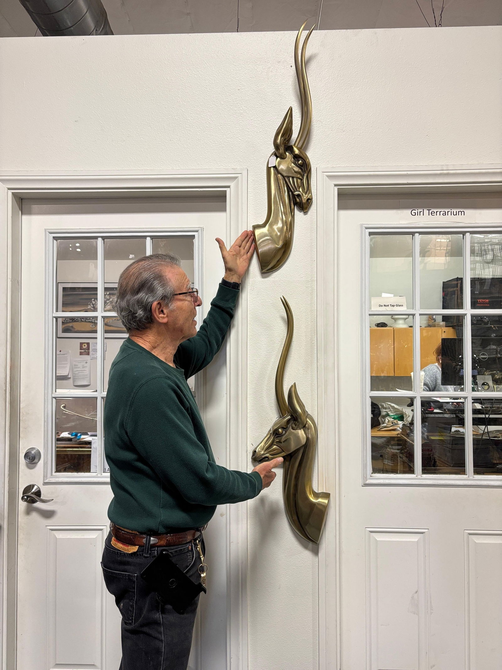 Modernist Anodized Aluminum Gazelle Wall Sculpture Pair by Pendergast - 6