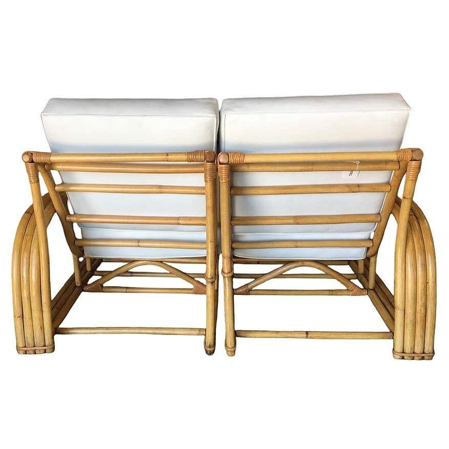 Rare Restored Museum Quality Paul Laszlo Designed Arched 3-Strand Rattan Settee - 6