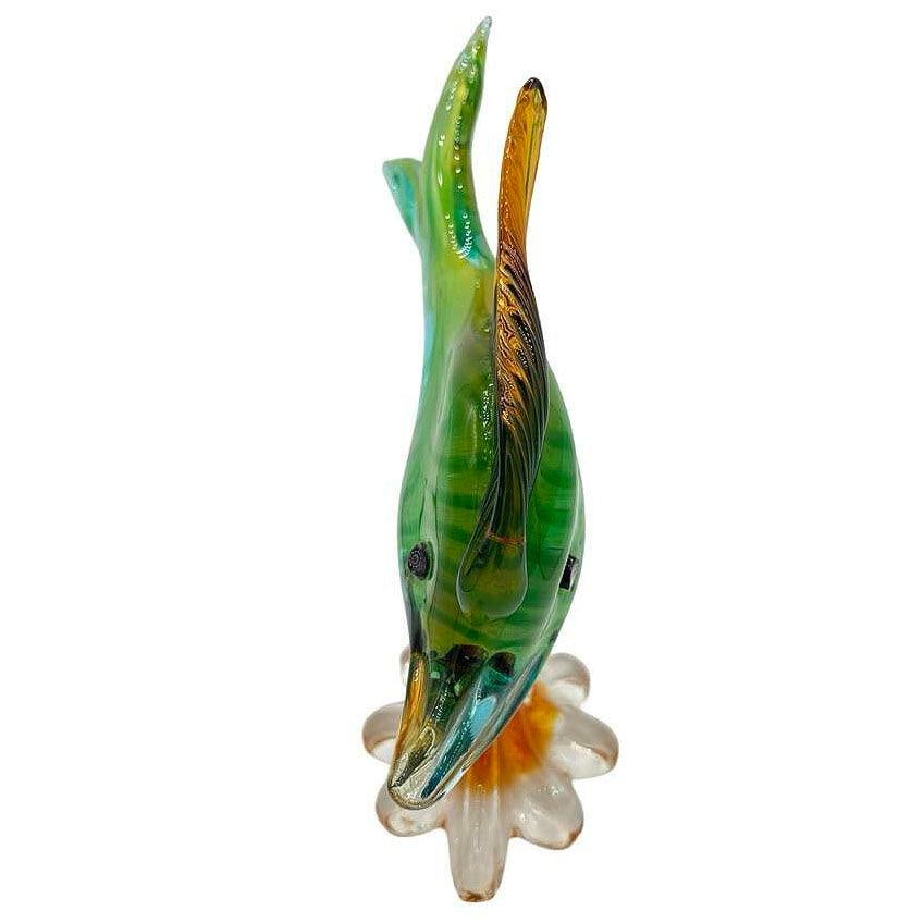 11" Tall Multicolored Venetian Art Glass Angel Fish Sculpture by J.I.Co - 17