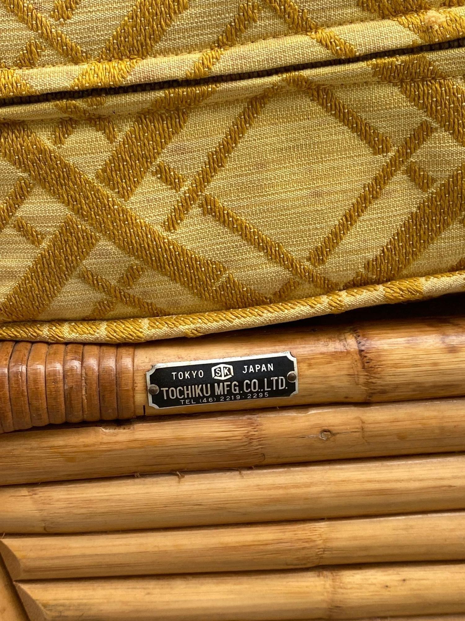 Restored 5-Strand Square Pretzel Rattan Chair & Sofa Livingroom Set - 14