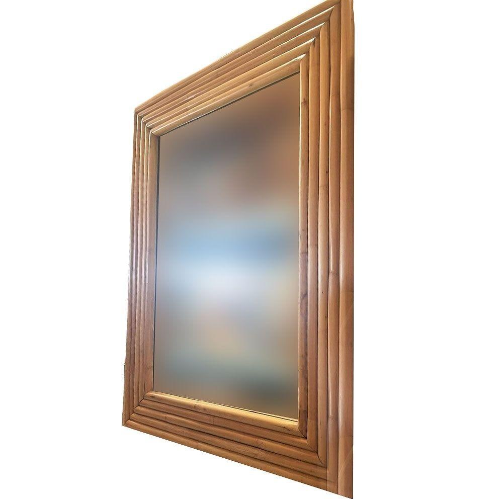 Restored 1948 Seven-Strand Rattan Mirror by Tropical Sun Rattan Co, 3 Available - 16