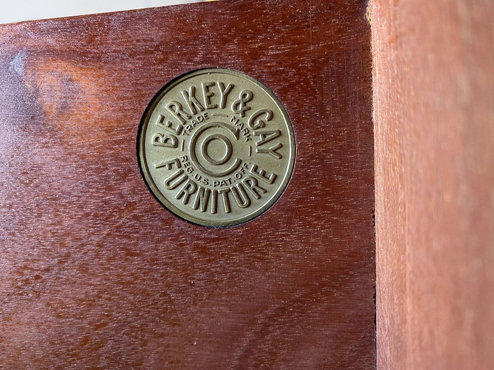 Antique Walnut Highboy Dresser w/ Vanity Table Mirror by Berkey & Gay Furniture - 10