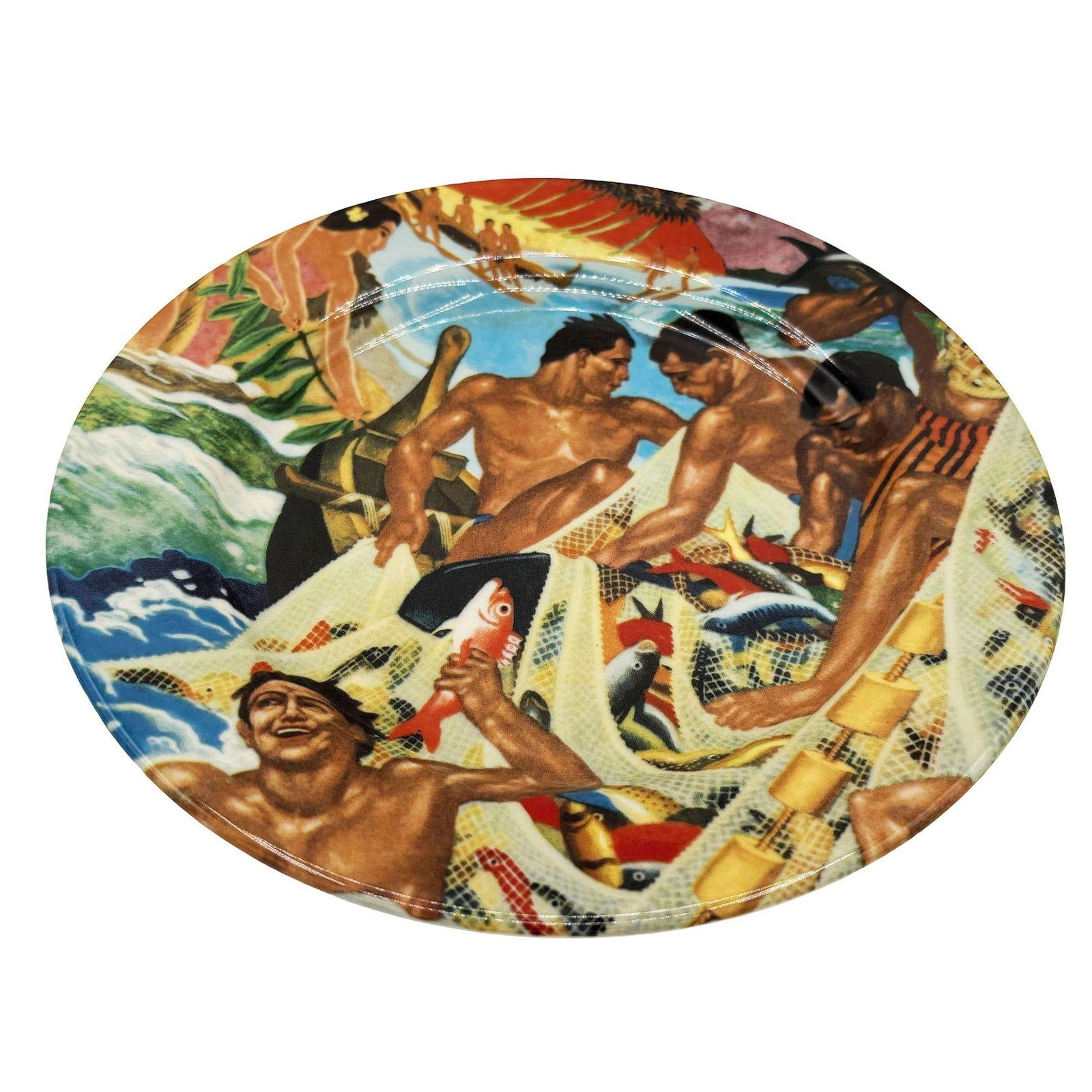 10" Eugene Savage "Festival of the Sea" Dinner Plate By Lynn Krantz Dish Books - 2