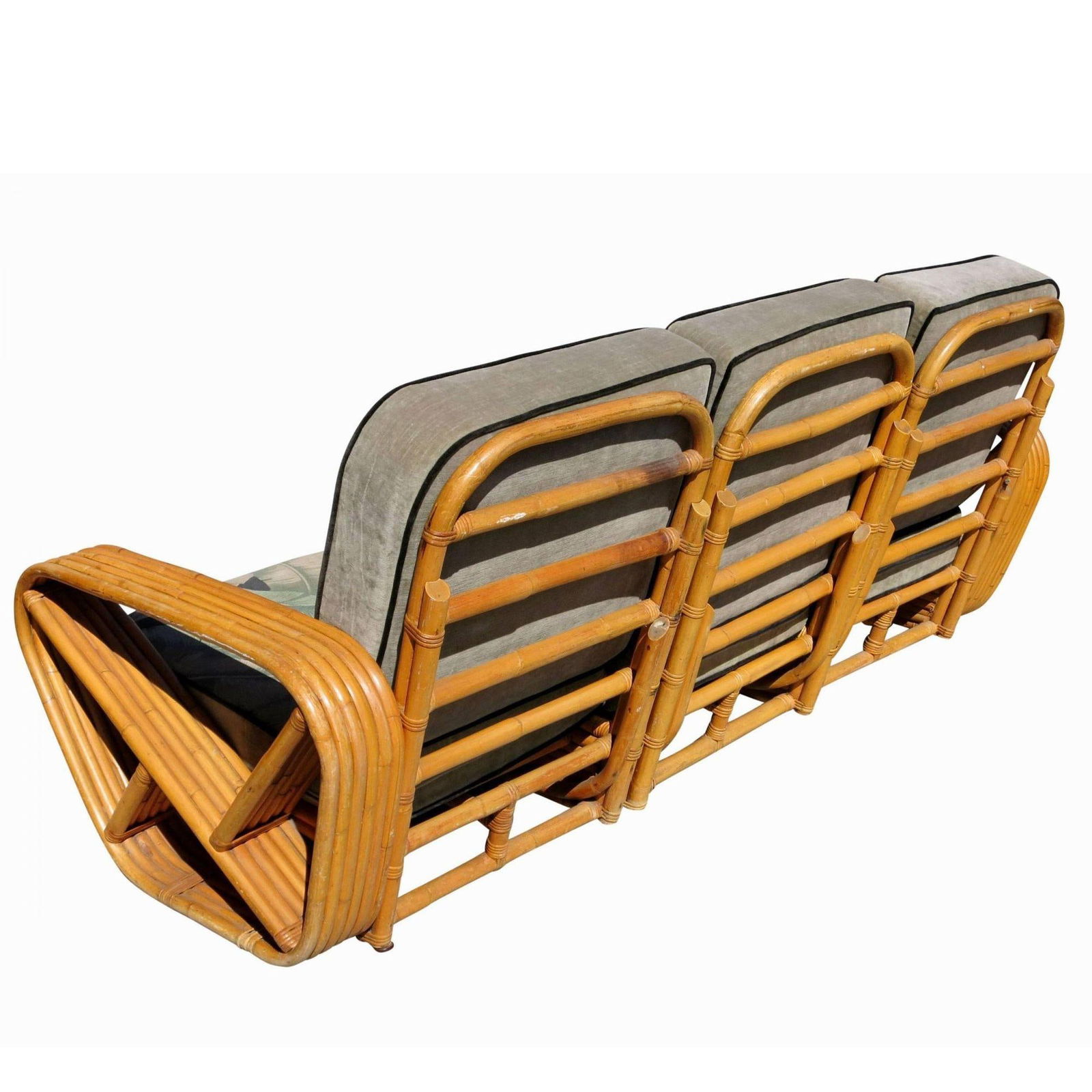 Restored Style Six-Strand Square Pretzel 3-Seat Sofa, Pair - 11