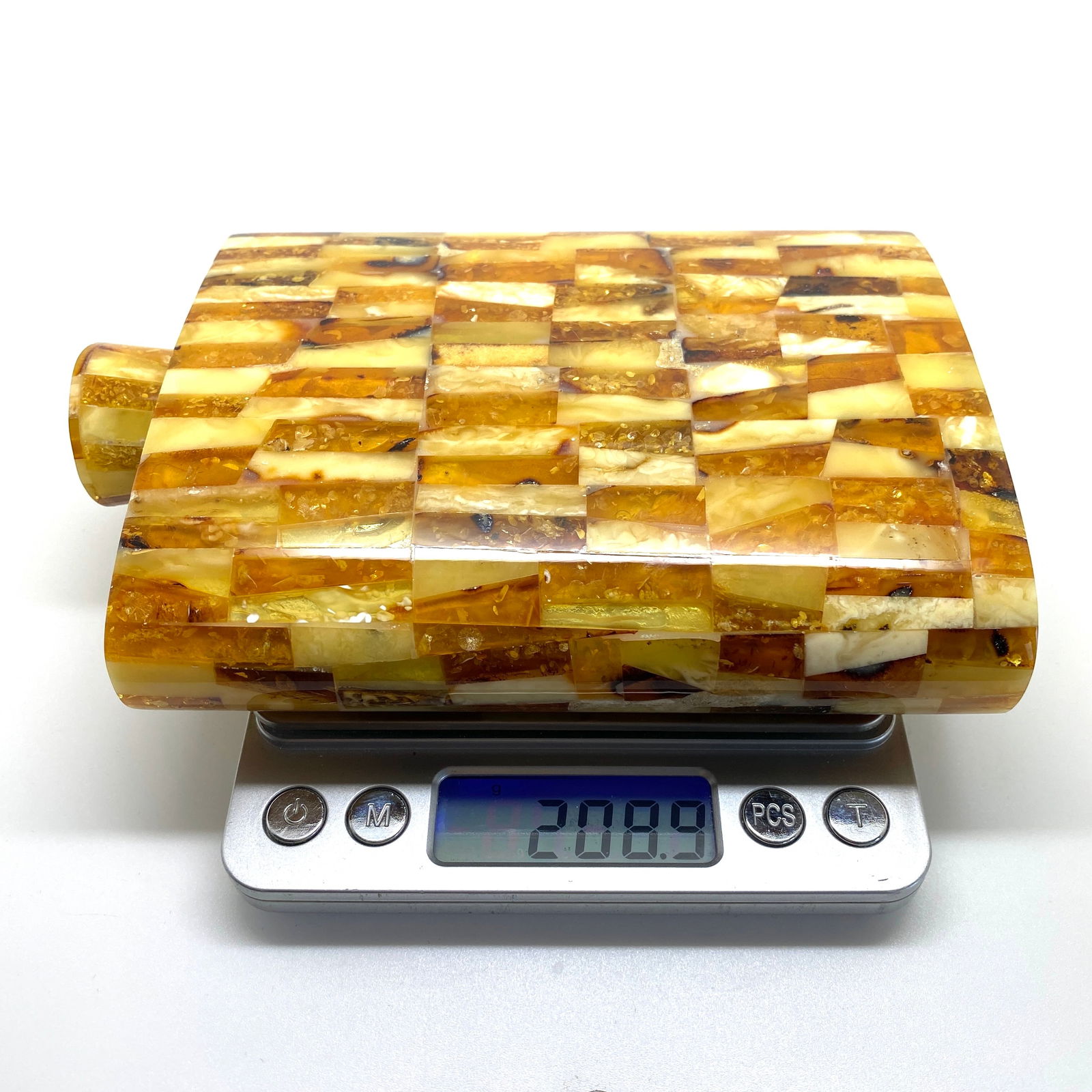 Fascinating Unique Antique Amber Hip Flask - 8