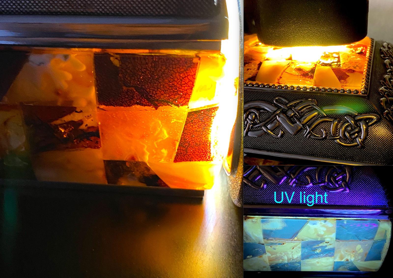 Antique Amber Jewellery box - 10