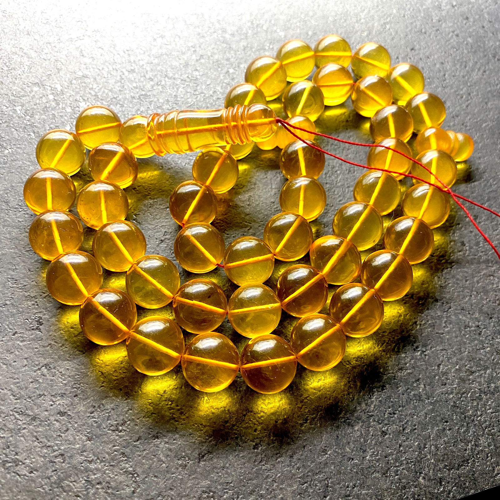 Alluring Amber Tesbih made from Round Amber beads - 10