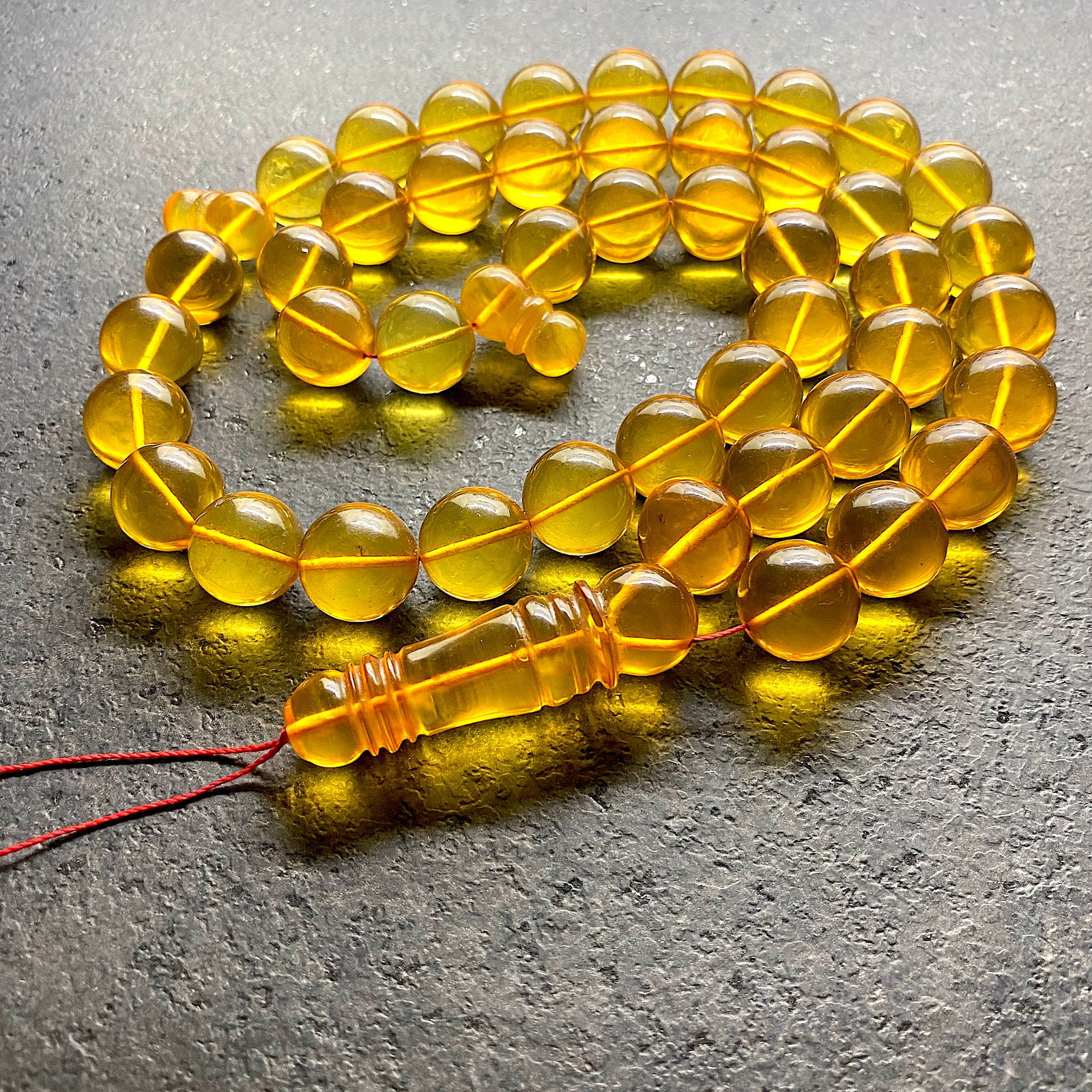 Alluring Amber Tesbih made from Round Amber beads - 9