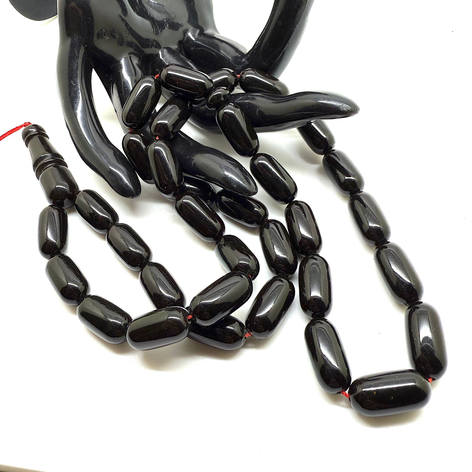 Alluring Vintage Amber Tesbih made from Capsule shaped Amber beads - 5