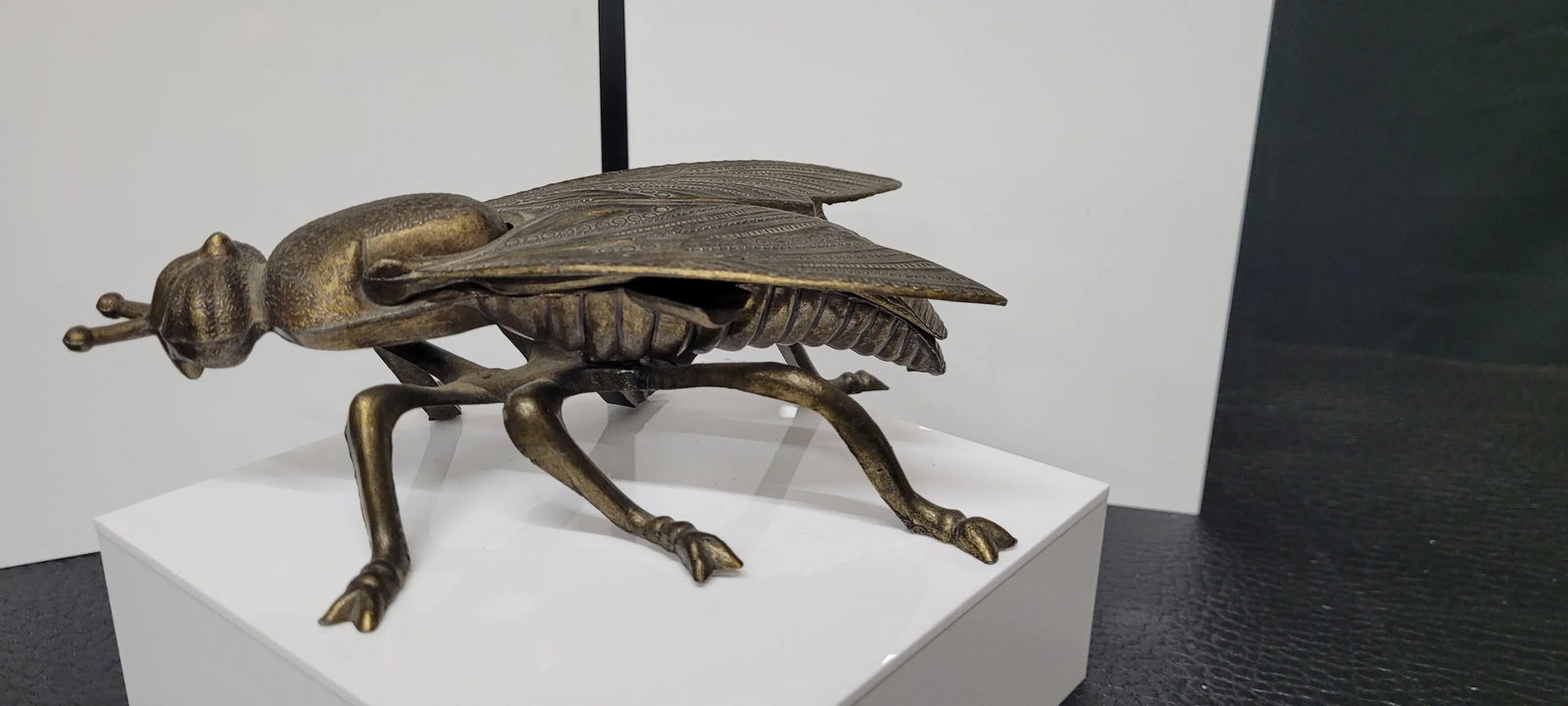 Vintage Mid Century Modern Italian Fly Brass Incense Burner Ashtray - 4