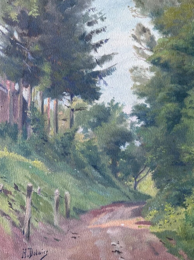 Antique Original Drawing Landscape, Forest, Trees signed: Title: Antique Original Drawing Landscape, Forest, Trees signed Description: Antique Original Drawing Landscape, Forest, Trees signed Watercolor on paper 25 x 18.5 cm tiny holes Reserve: $50.00 