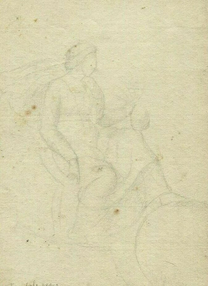 Antique Pencil Drawing 19th century Religion, Mythological Women: Title: Antique Pencil Drawing 19th century Religion, Mythological Women Description: Drawing 19th century Religion, Mythological Women Jean-Louis LACURIA (1808-1868) Pencil on paper 20 x 14 cm