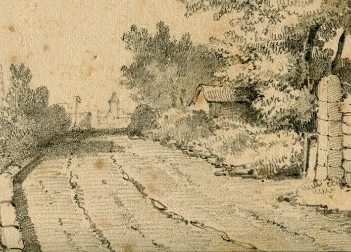 Antique Pencil Drawing Armand BLANDIN (1804-1846) Landscape Marmoutier 1866: Title: Antique Pencil Drawing Armand BLANDIN (1804-1846) Landscape Marmoutier 1866 Description: Drawing Armand BLANDIN (1804-1846) Landscape Marmoutier 1866 Pencil on paper 9.44 x 12,2 cm / 24 x