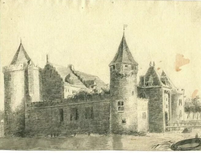Antique Pencil Drawing Landscape, Castle, Architecture Original 19th: Title: Antique Pencil Drawing Landscape, Castle, Architecture Original 19th Description: Drawing Landscape, Castle, Architecture Original 19th Ink on paper 15.5 x 22 cm stains, small holes ref: 8 