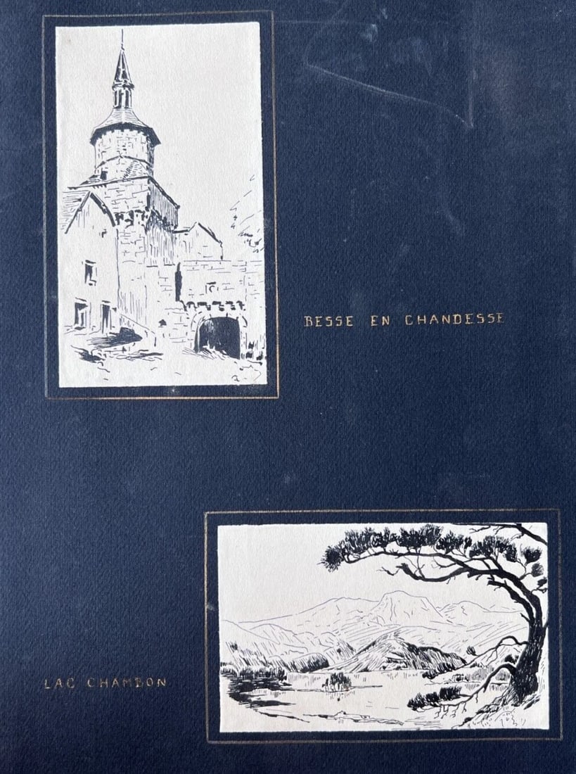 Vintage Original Drawing Cityview, Houses, Architecture, Treem Landscape: Title: Vintage Original Drawing Cityview, Houses, Architecture, Treem Landscape Description: Vintage Original Drawing Cityview, Houses, Architecture, Treem Landscape Ink on paper 14.5 x 8.5 cm