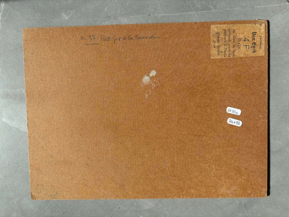 Antique Painting Original Sea, Landscape, Mountain, Fisherman, Baumette signed - 8