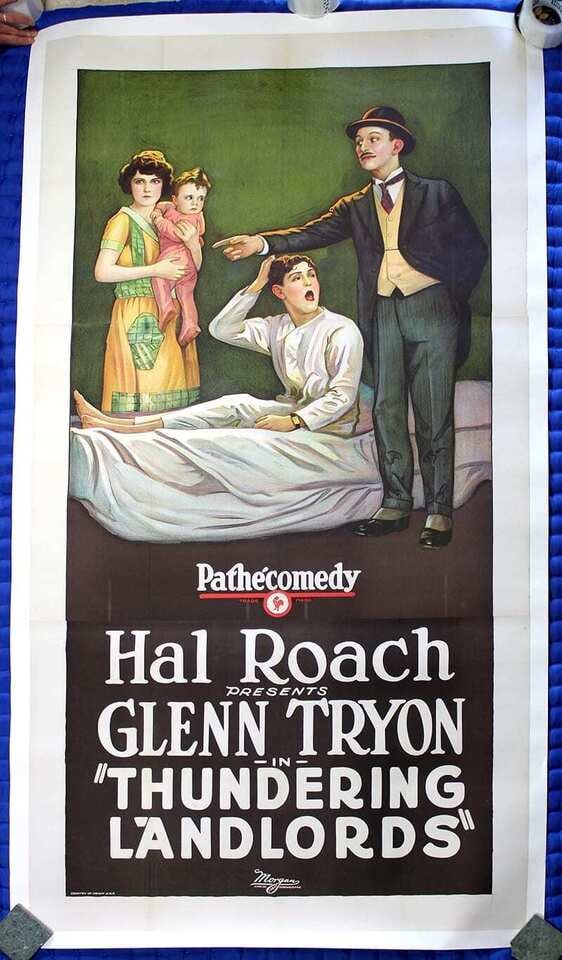 Thundering Landlords (1925) Three Sheet Movie Poster: Thundering Landlords (1925) Three Sheet Movie Poster, Please refer to the attached photos to determine the condition of this original vintage item. Note: LB means Linen Backed. Ready for you to