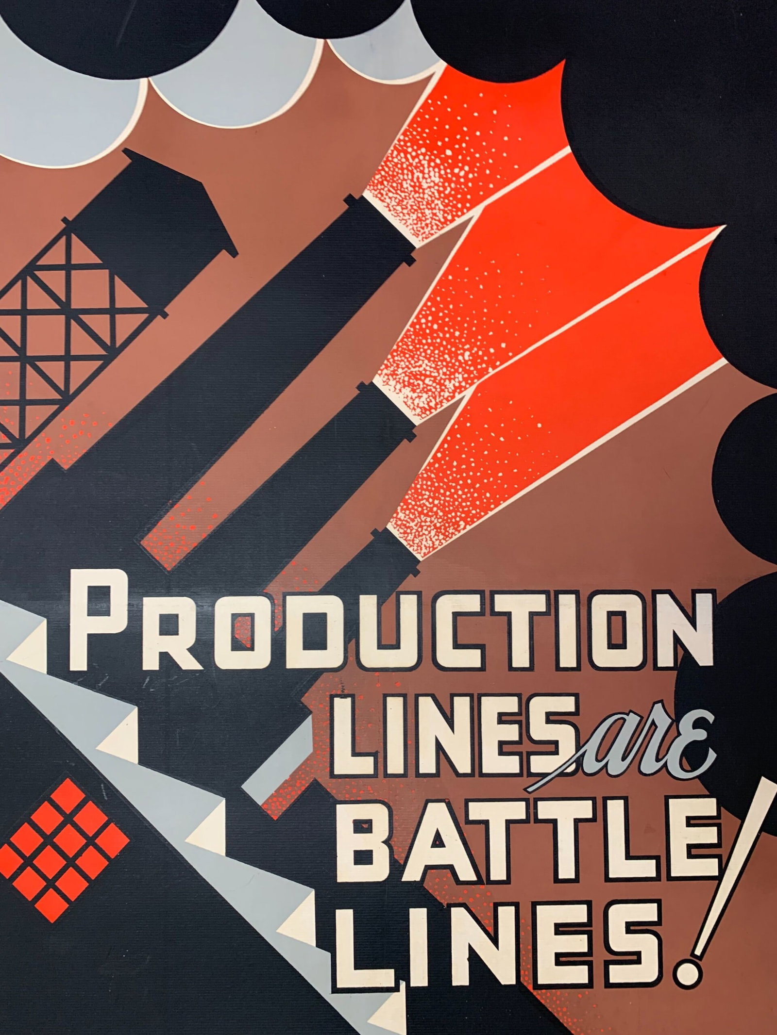 Production Lines are Battle Lines - Art by Chester Cobb (1942) 24x35.5 Rare US WWII Poster LB - 6