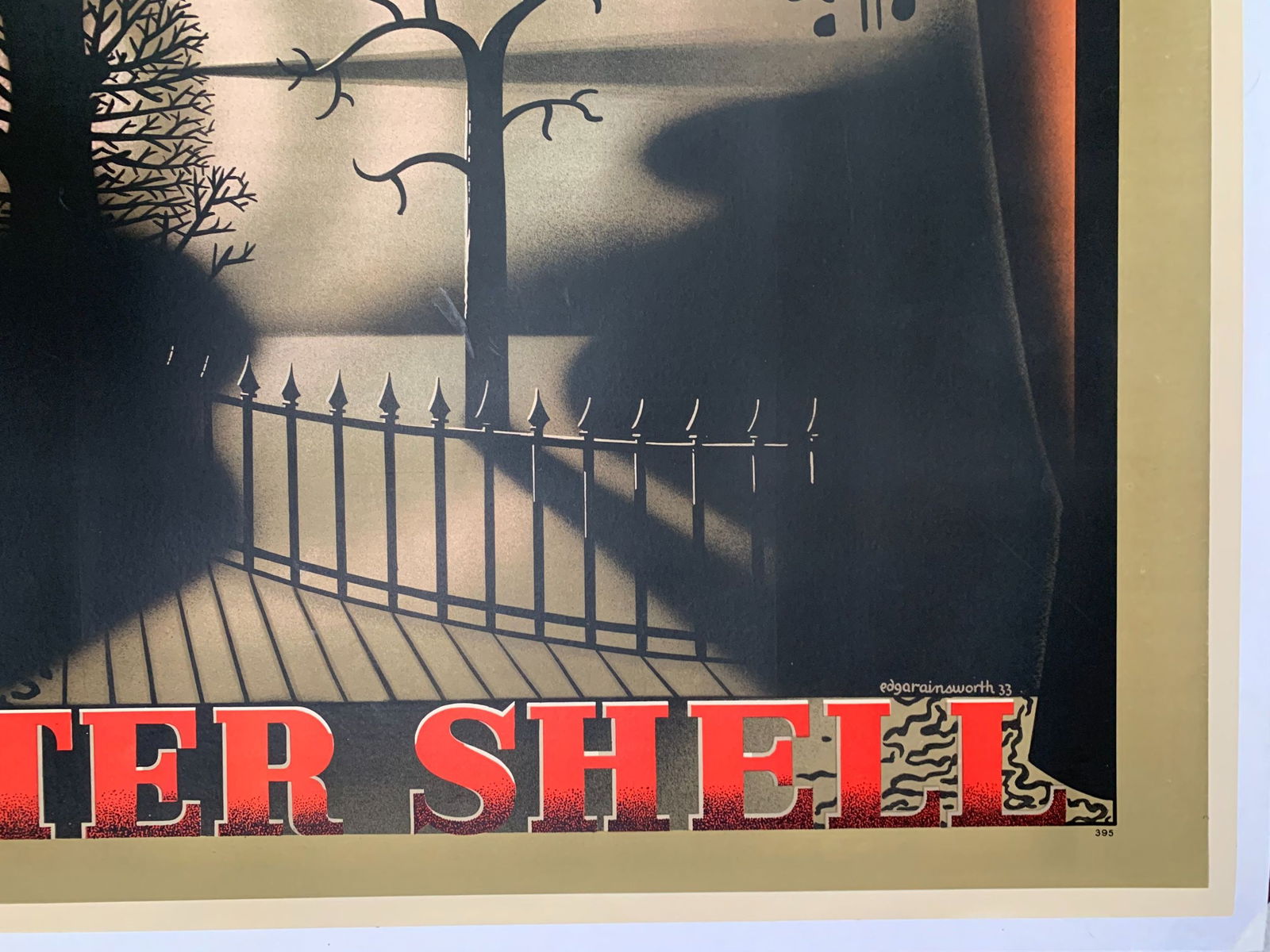 Winter Shell - Art by Edgar Ainsworth (1933) 30.5x45 UK Travel Poster LB - 5