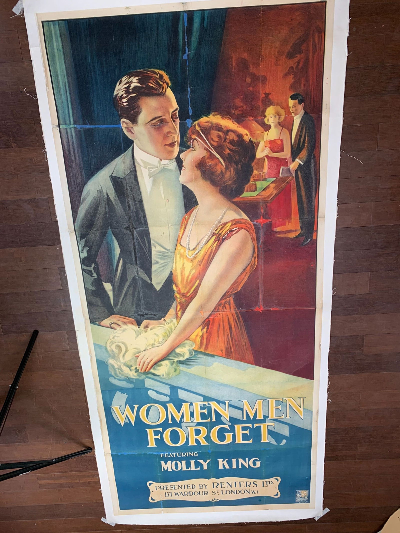 Women Men Forget (1920) UK Three Sheet Movie Lithograph Poster LB: Women Men Forget (1920) UK Three Sheet Movie Lithograph Poster LB, Please refer to the attached photos to determine the condition of this original vintage item. Note: LB means Linen Backed. Ready for