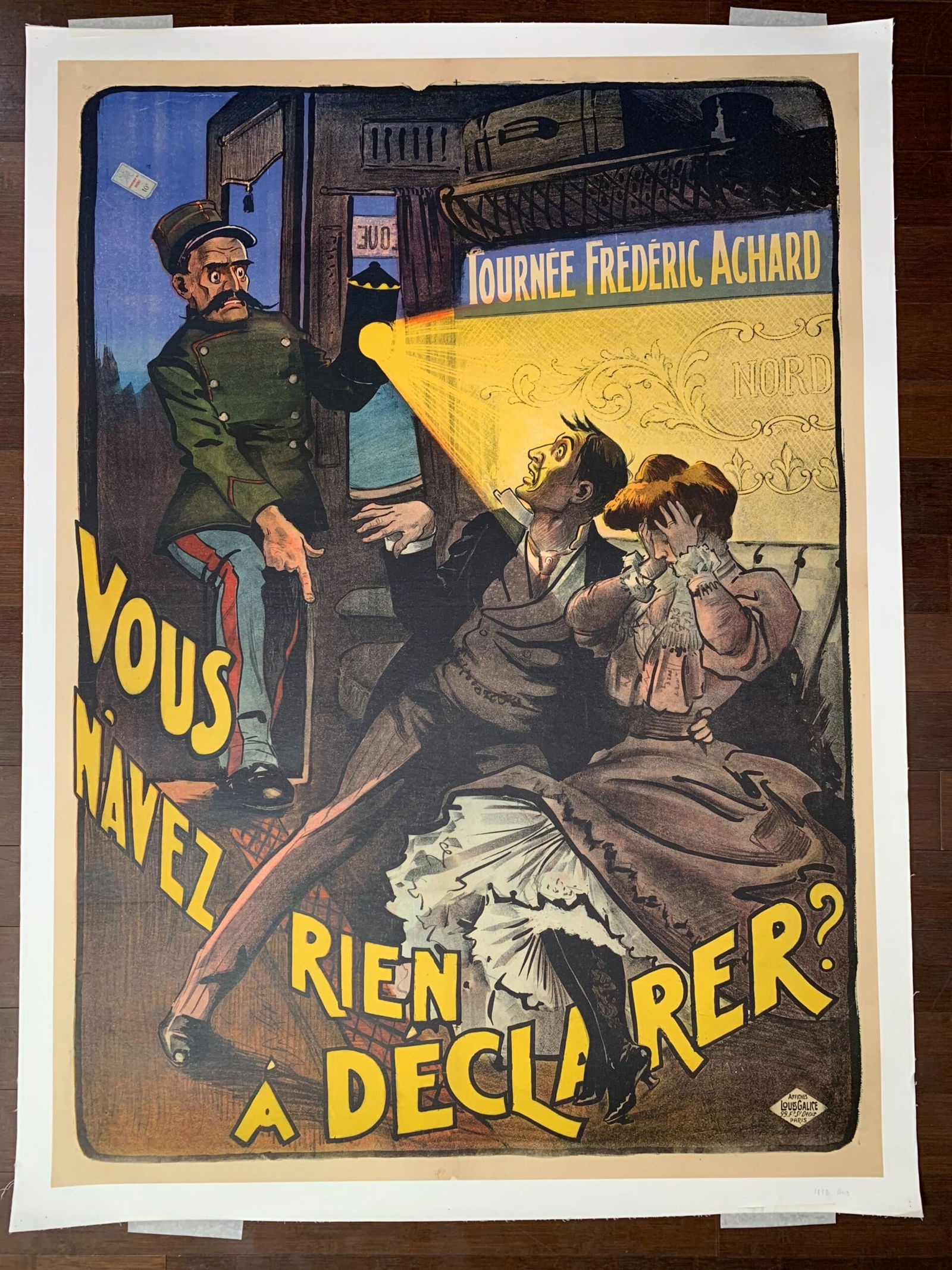 Tournee Frederic Achard - Art by Louis Galice (1900's) 39x55 French Theater Poster LB (1 of 7)