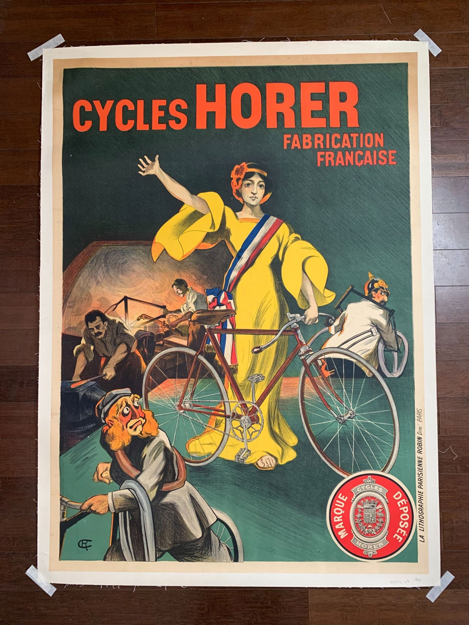 Cycles Horer - Monogram CR (1917) 38x53 French Advertising Poster LB - 2