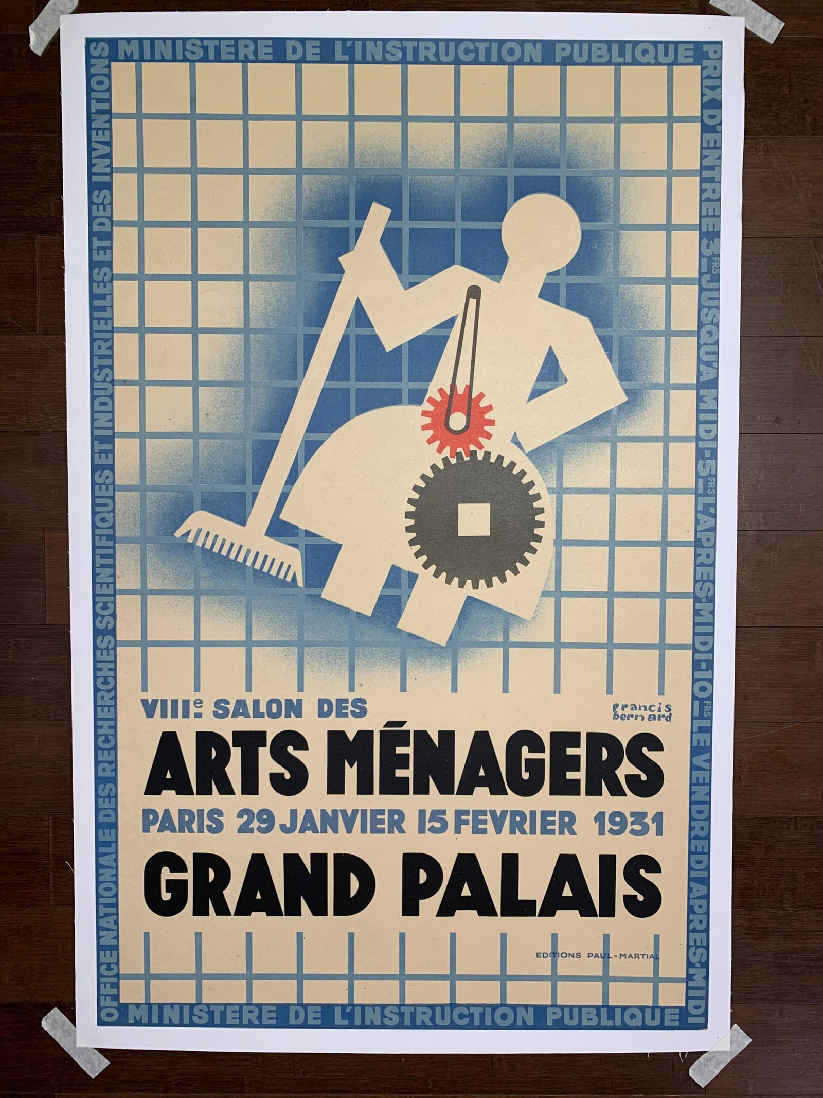 Arts Menagers Grand Palais - Art by Francis Bernard (1931) 24.5x38.75 French Advertising Poster LB: Arts Menagers Grand Palais - Art by Francis Bernard (1931) 24.5x38.75 French Advertising Poster LB, Please refer to the attached photos to determine the condition of this original vintage item. Note: