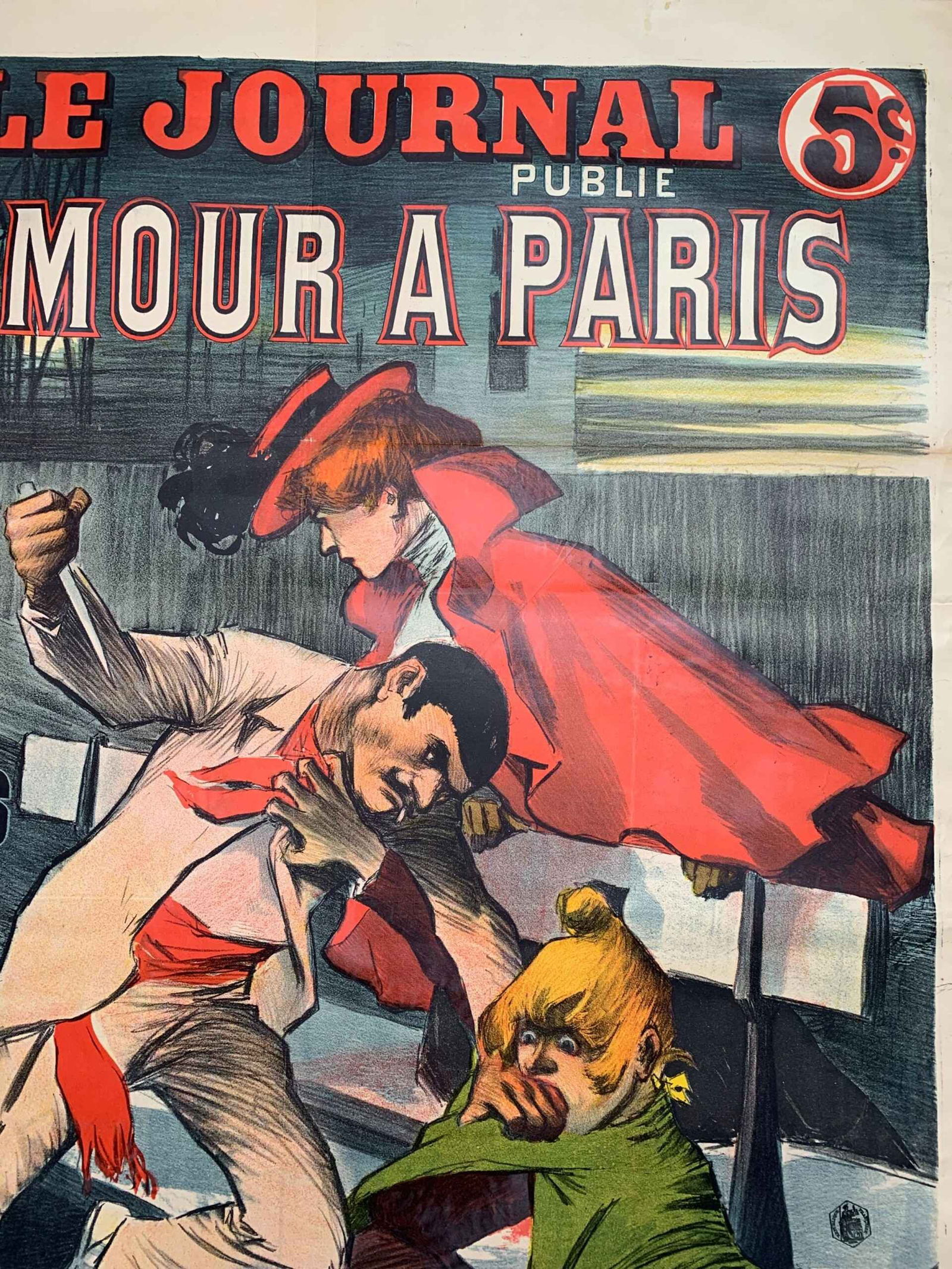 l'Amour a Paris Mr. Goron - Art Balluriau (1898) 43x59 French Litho Poster LB - 3