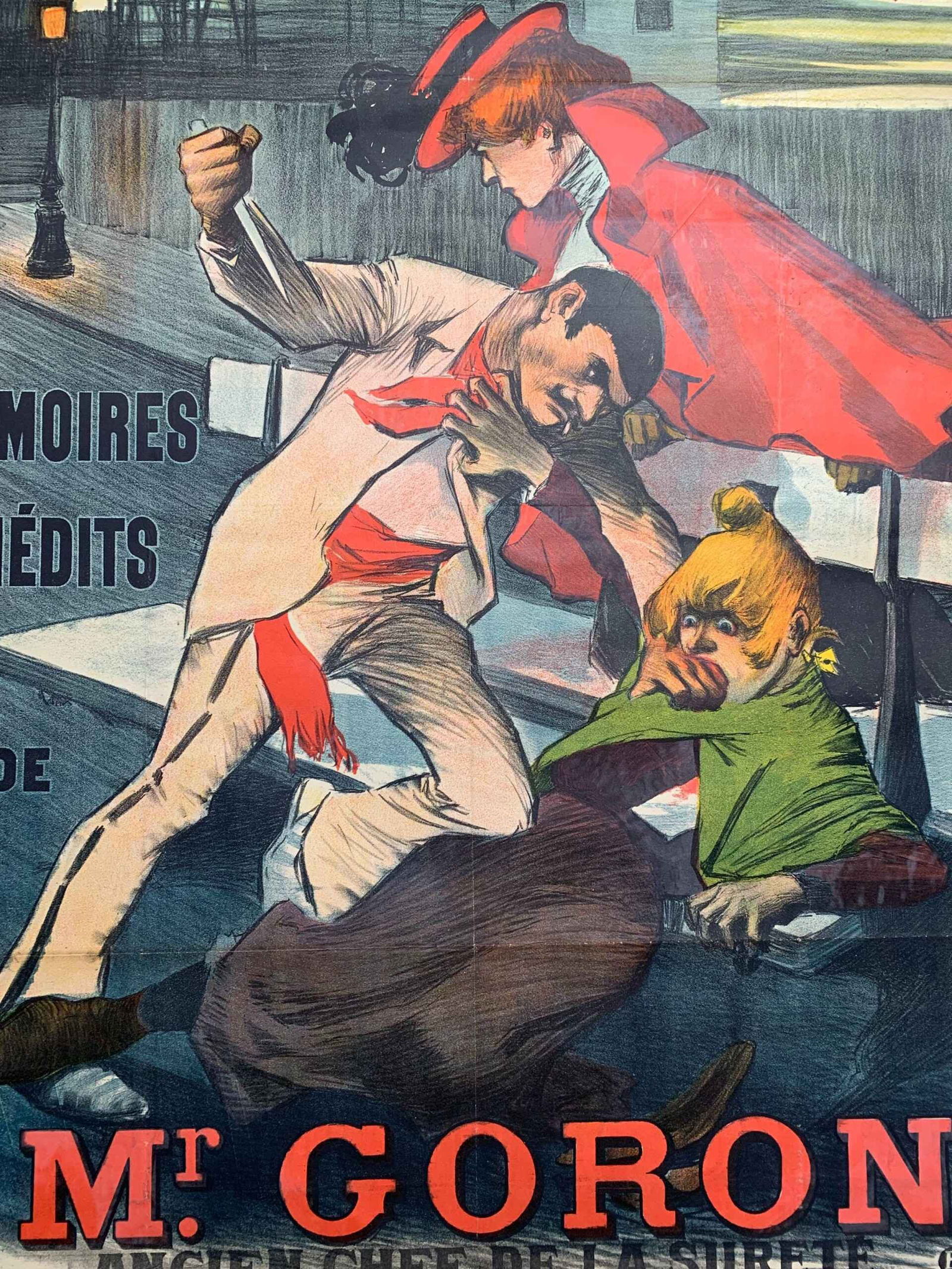 l'Amour a Paris Mr. Goron - Art Balluriau (1898) 43x59 French Litho Poster LB - 6