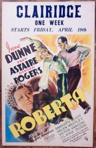 Roberta - Fred Astaire And Ginger Rogers (1935) US Window Card Movie Poster: Roberta - Fred Astaire And Ginger Rogers (1935) US Window Card Movie Poster, Please refer to the attached photos to determine the condition of this original vintage item. Note: LB means Linen Backed.