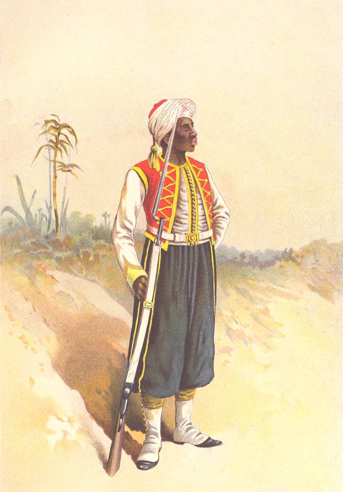 BRITISH ARMY UNIFORMS. The West India Regiment. West Indies 1890 old print (1 of 1)