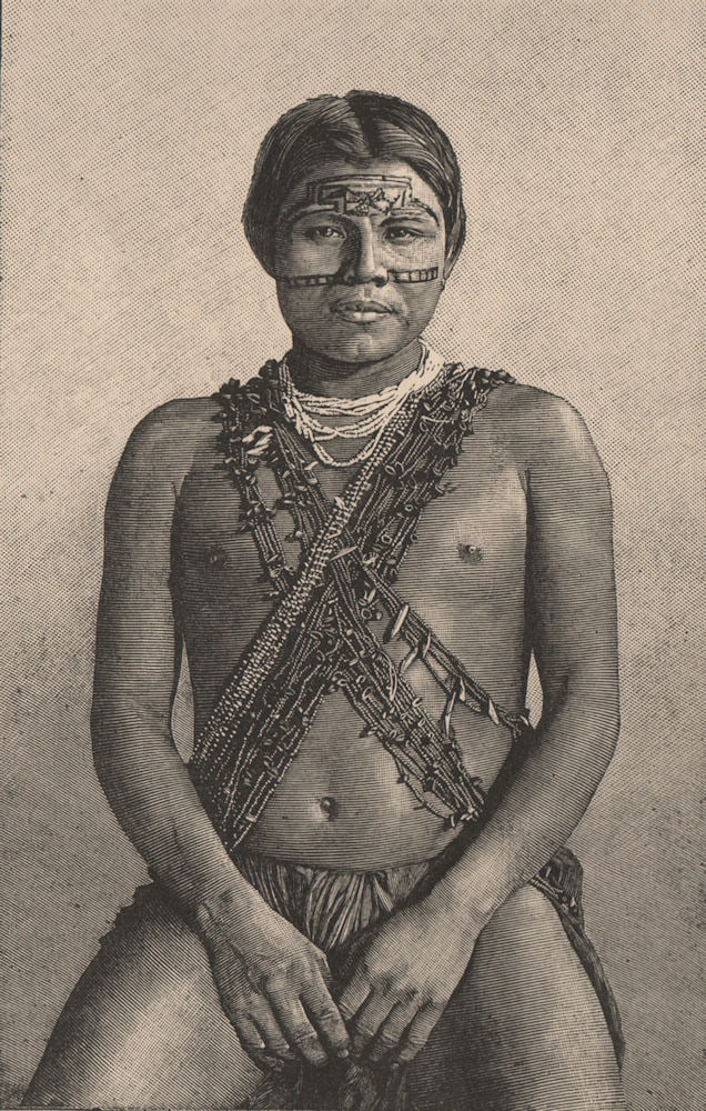 Galibi man. French Guiana 1885 old antique vintage print picture: Title: Galibi man. French Guiana 1885 old antique vintage print picture Description: Galibi man'. Engraved for Élisée Reclus. Published 1885. Antique wood-engraved print. Size 13 x 8 cm | 5.