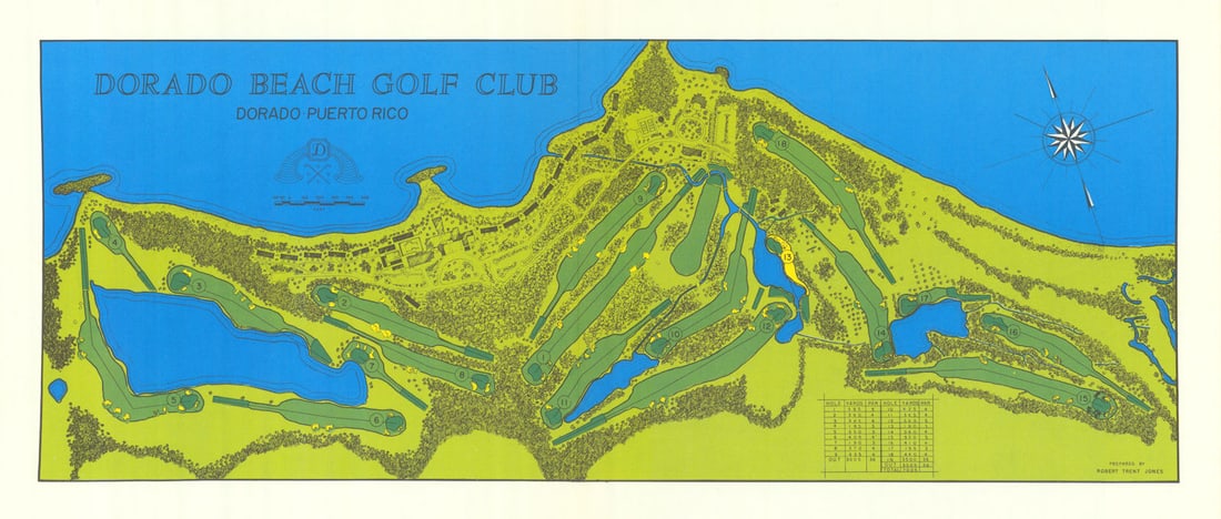 Dorado Beach Golf Club, Dorado, Puerto Rico. Robert Trent Jones plan 1966 map (1 of 1)