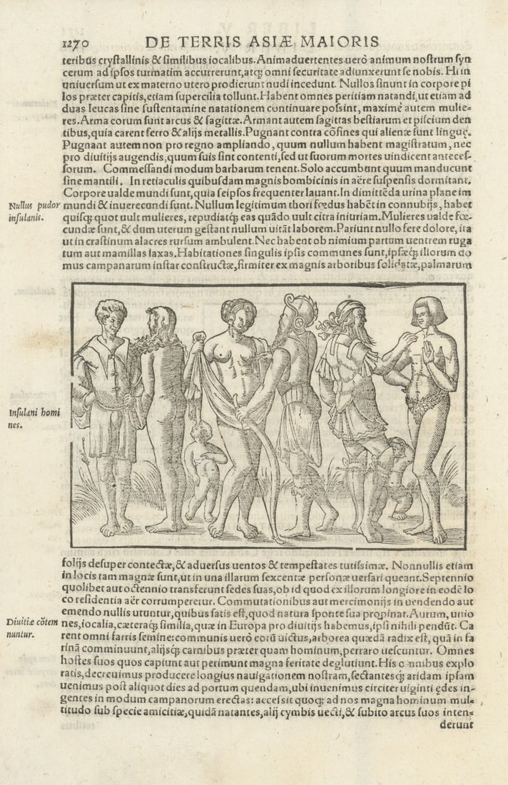 Prima Vesputii navigatio [1497]. Insulani homines. Carib people. MÜNSTER 1572 (1 of 1)