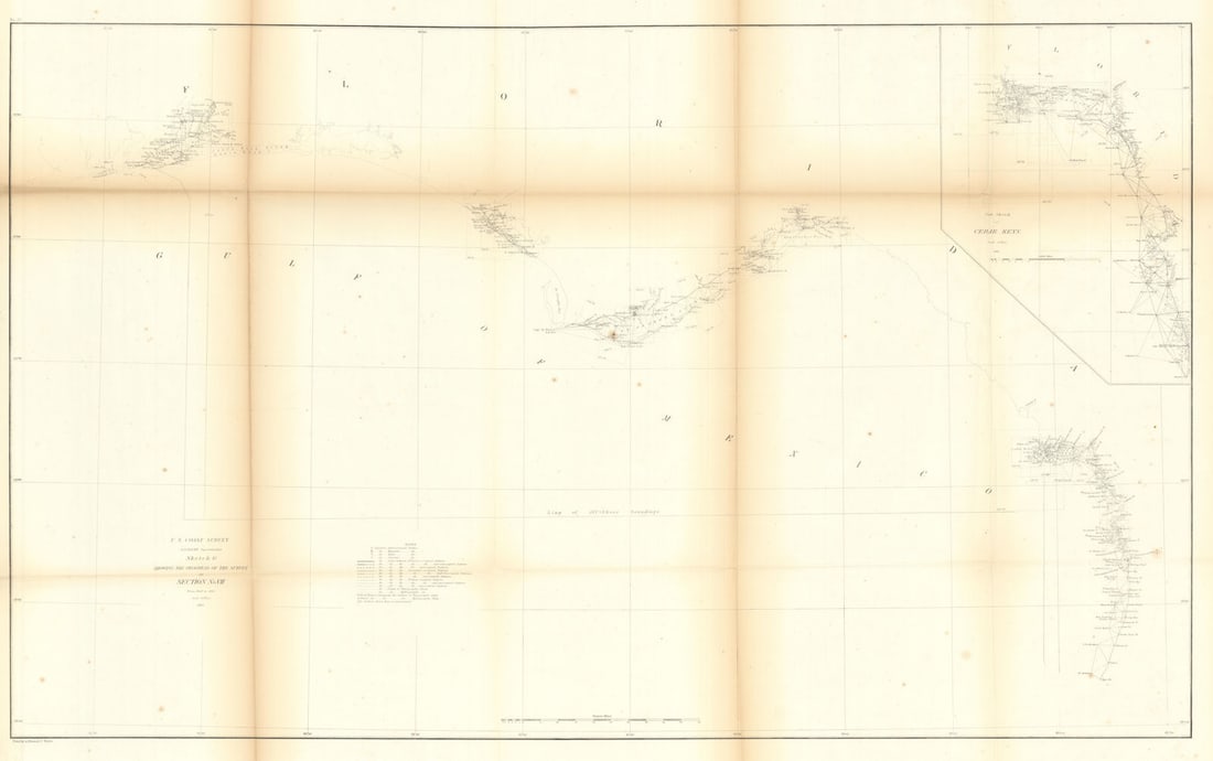 US Coast Survey §VII Florida Gulf Coast. Pensacola to Cedar Keys/Tampa 1860 map (1 of 1)