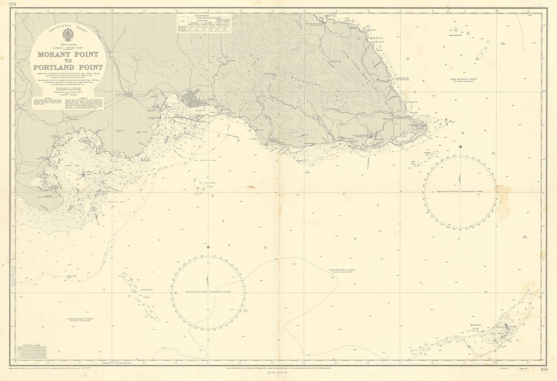 Jamaica SE coast Morant-Portland Pt Kingston ADMIRALTY sea chart 1963 (1971) map (1 of 1)